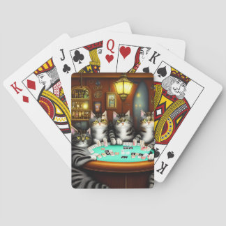 Highly Detailed Cats Playing Poker Poker Cards
