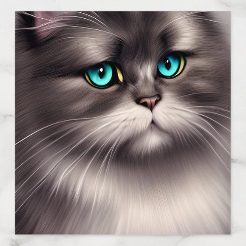 Highly Detailed Persian Cat Digital Triptych Envelope Liner