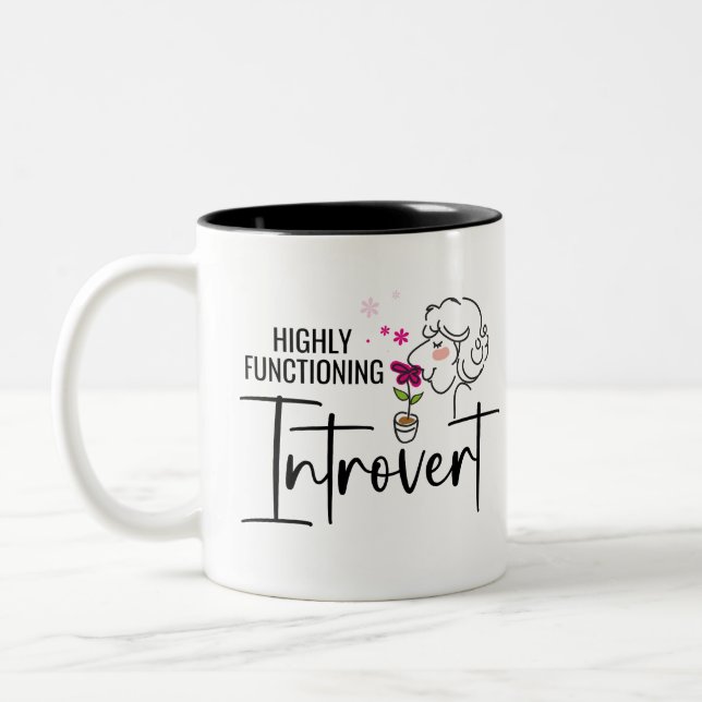Highly Functioning Introvert Two-Tone Coffee Mug (Left)