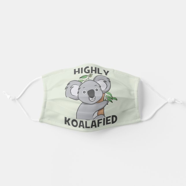 Highly Koalafied Koala Adult Cloth Face Mask (Front, Unfolded)
