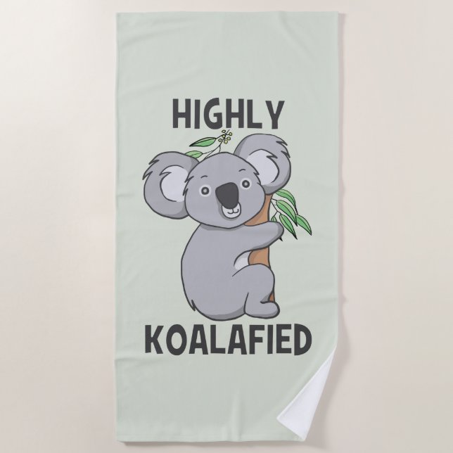 Highly Koalafied Koala Beach Towel (Front)