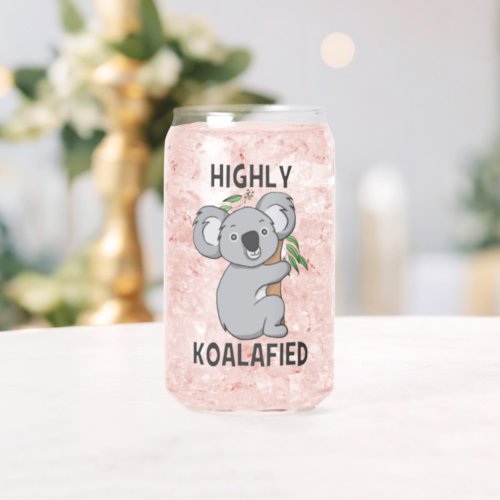 Highly Koalafied Koala Can Glass