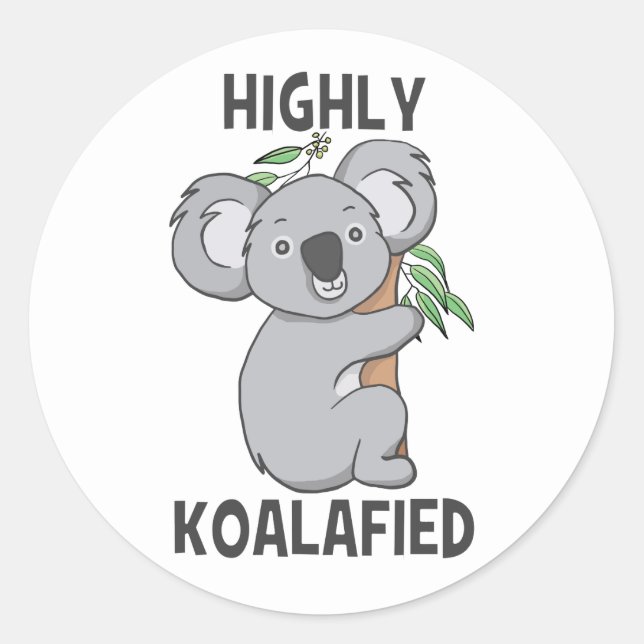 Highly Koalafied Koala Classic Round Sticker (Front)