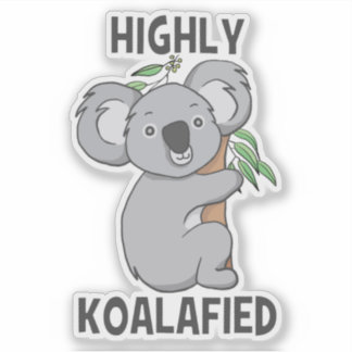 Highly Koalafied Koala Contour Cut Sticker