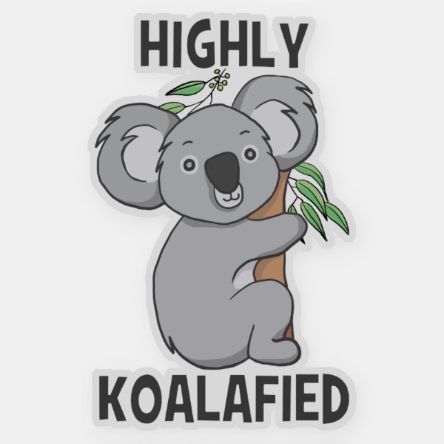 Highly Koalafied Koala Contour Cut Sticker (Front)