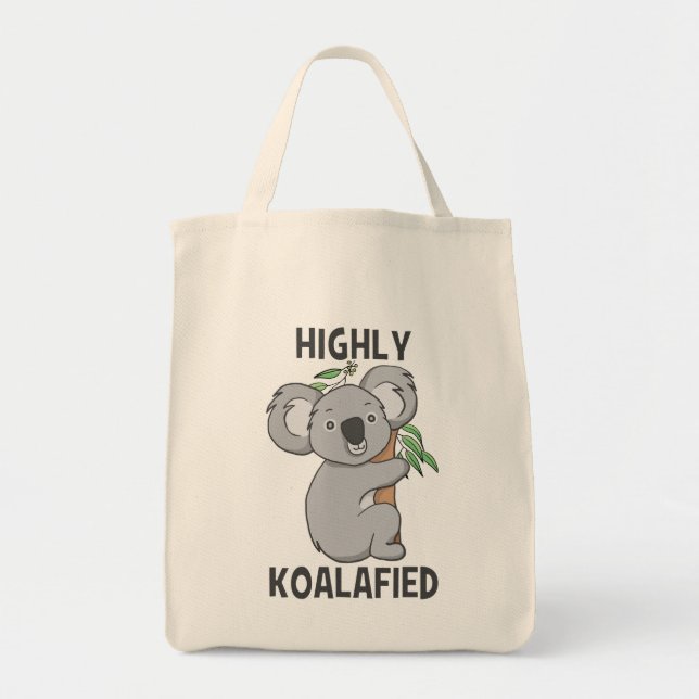 Highly Koalafied Koala Cute Tote Bag (Front)