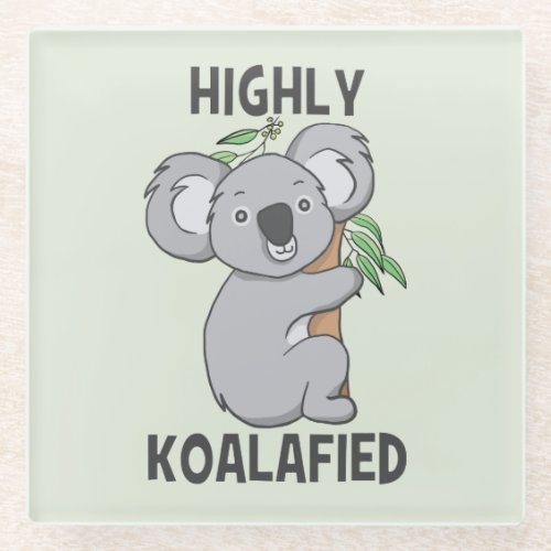 Highly Koalafied Koala Glass Coaster