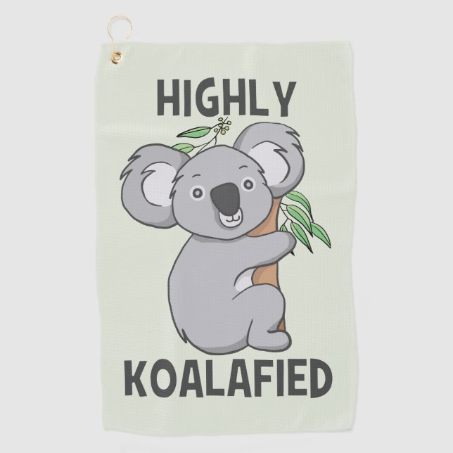 Highly Koalafied Koala Golf Towel (Front)