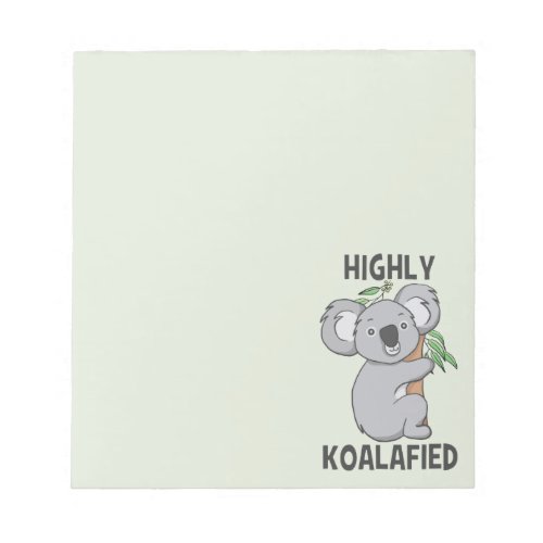 Highly Koalafied Koala Notepad