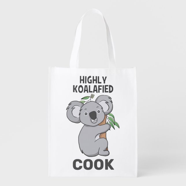 Highly Koalafied Koala Qualified Cook Grocery Bag (Front)