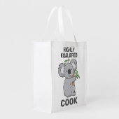 Highly Koalafied Koala Qualified Cook Grocery Bag (Back Side)