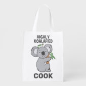 Highly Koalafied Koala Qualified Cook Grocery Bag (Back)