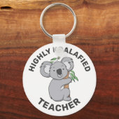 Highly Koalafied Koala Qualified Teacher Keychain (Back)