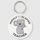Highly Koalafied Koala Qualified Teacher Keychain (Back)