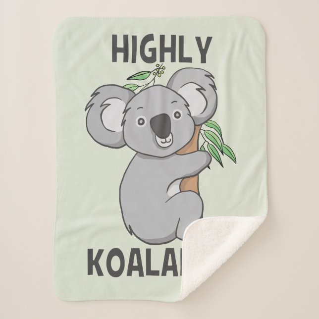 Highly Koalafied Koala Sherpa Blanket (Front)