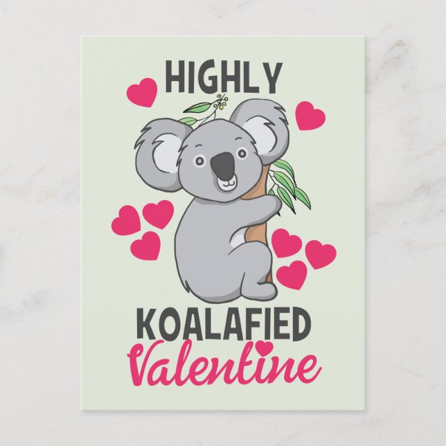 Highly Koalafied Valentine Card (Front)