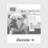 English Bulldog face silhouette - Bully dog breed bias - red and black  Sticker for Sale by smooshfaceutd