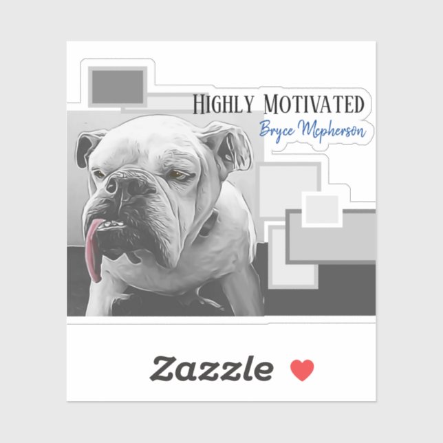 Highly motivated bulldog sticker (Sheet)