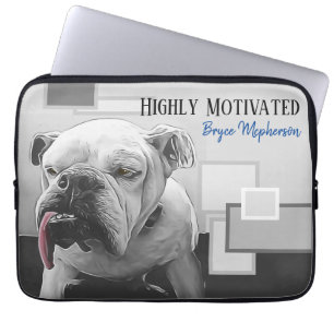 Highly Motivated bulldog with attitude pink tongue Laptop Sleeve