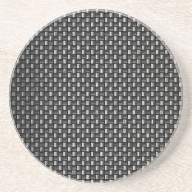 Highly Realistic Carbon Fiber Textured Drink Coaster (Front)