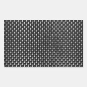 Highly Realistic Carbon Fiber Textured Rectangular Sticker