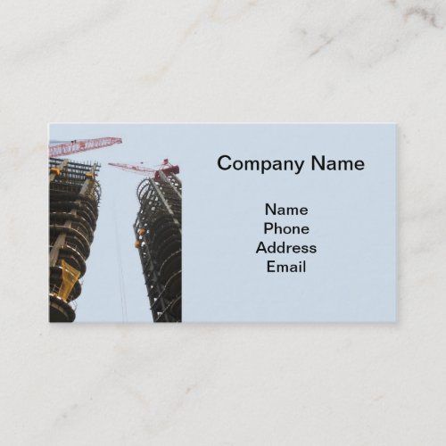 Highrise Construction Site with Two Large Cranes Business Card