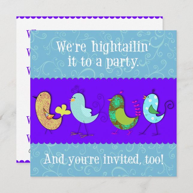 Hightailin' It Invitation Template Version Two (Front/Back)