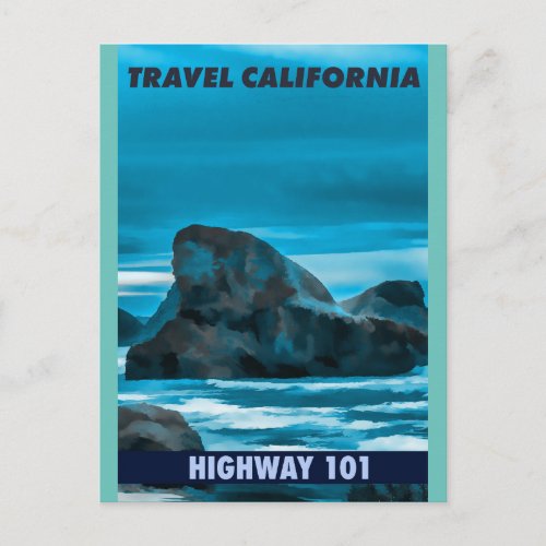 Highway 101 California  vintage travel Postcard