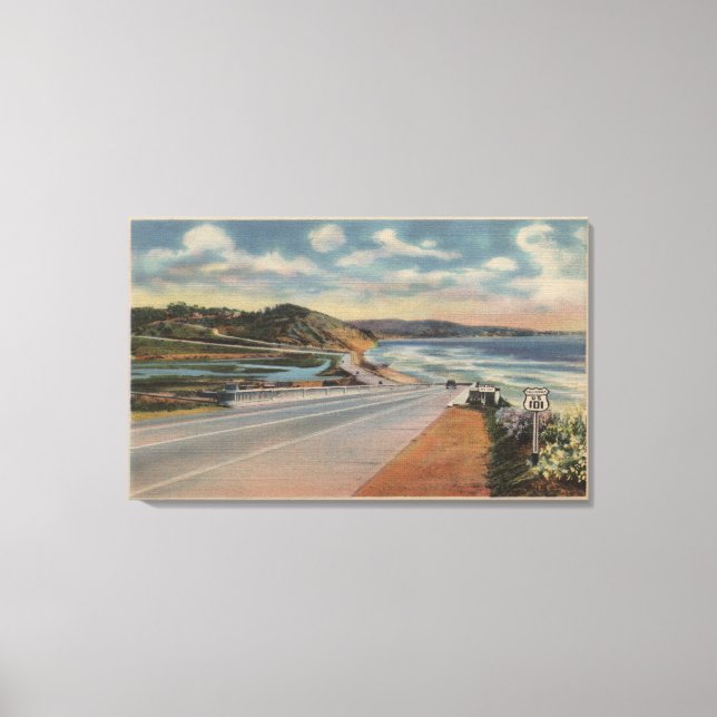 Highway 101 on the Coast of California ViewState Canvas Print (Front)