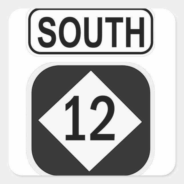Highway 12 South North Carolina Square Sticker (Front)