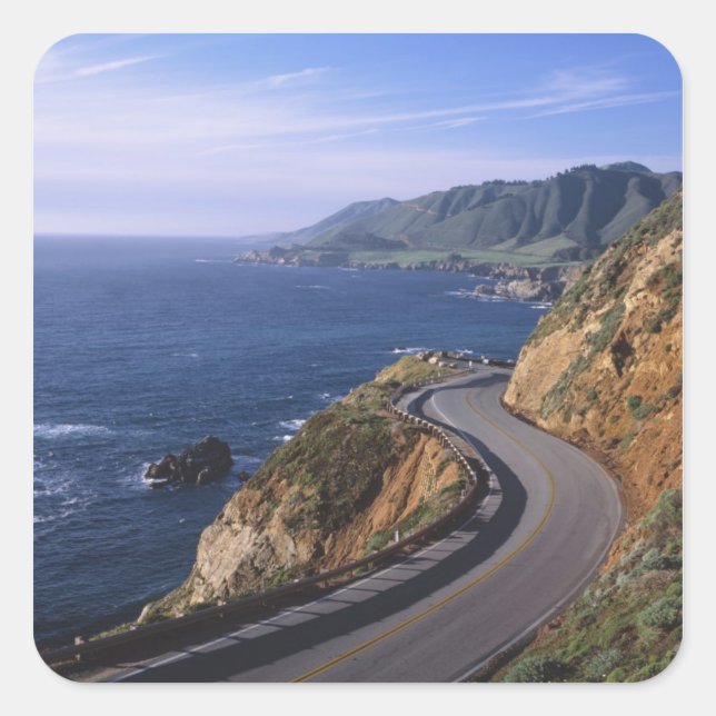 Highway 1 along the California Coast near Square Sticker (Front)