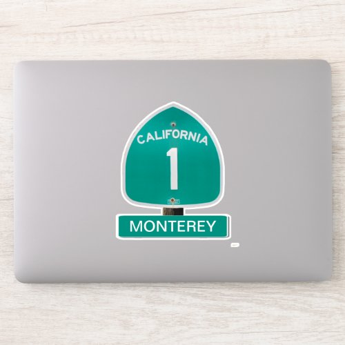 Highway 1 Monterey California Contoured Sticker