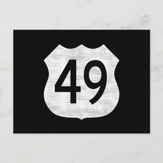 Highway 49 Route Sign Postcard (Front)