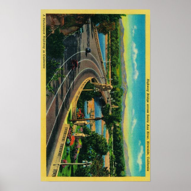 Highway Bridge across Santa Ana River Poster (Front)