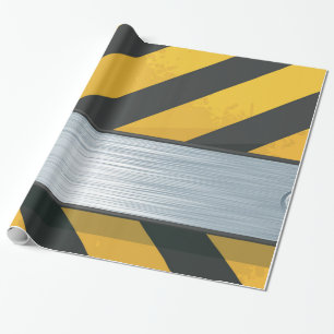 Highway Caution Sign Wrapping Paper