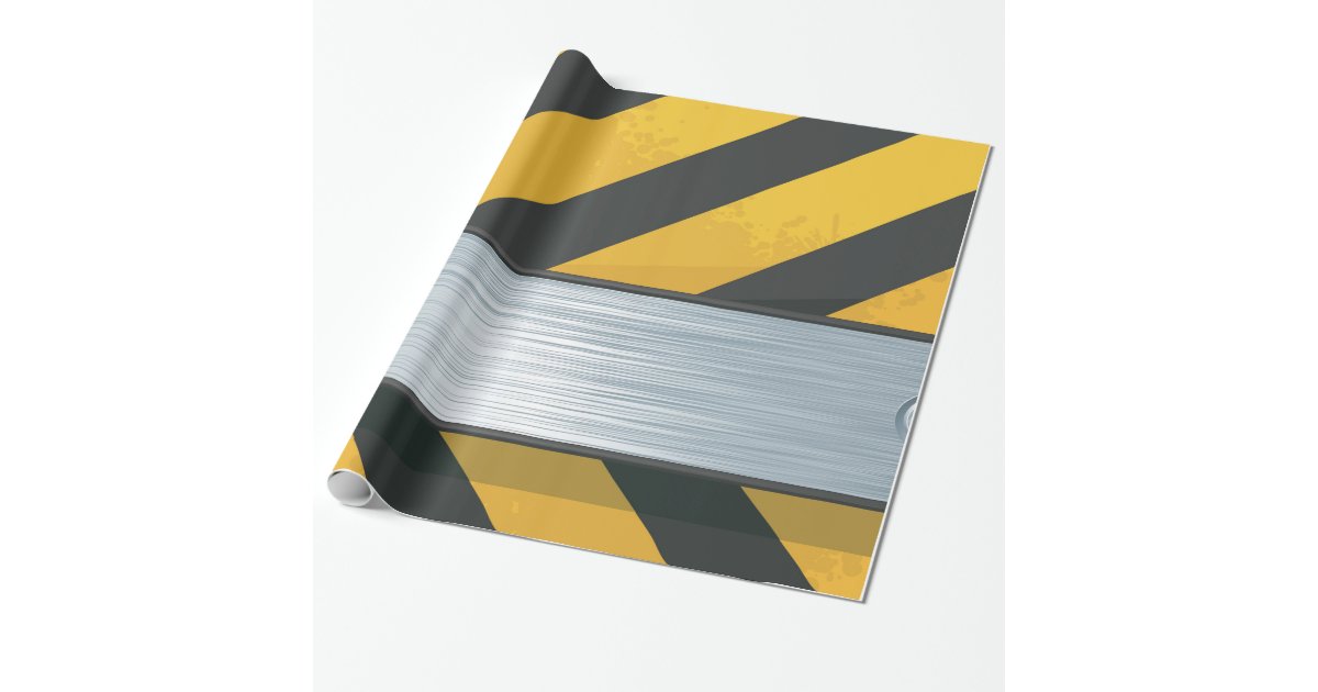CAUTION! Tape Wrap Design Wrapping Paper