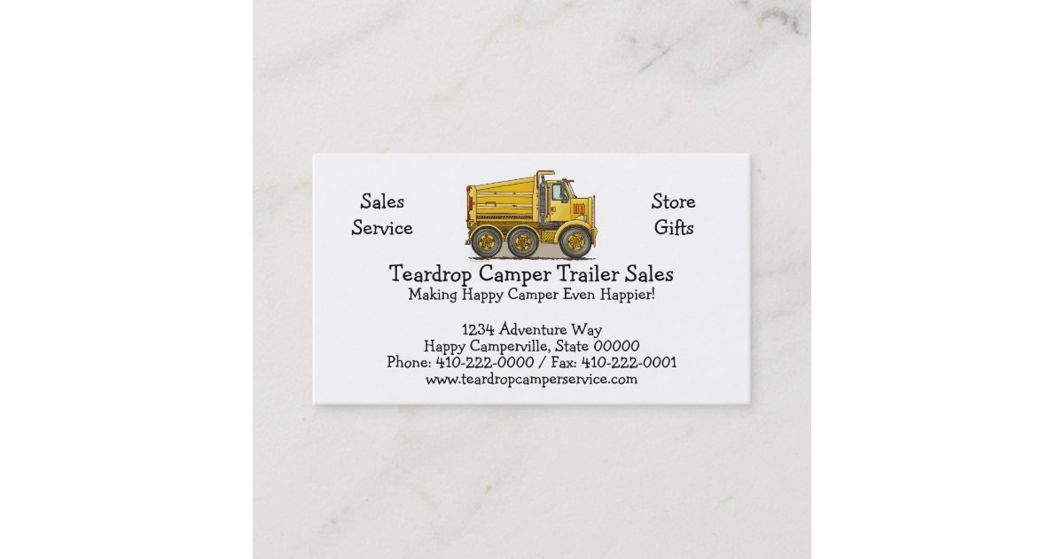 Highway Dump Truck Business Card Zazzle