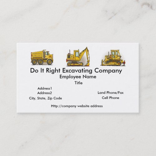 Highway Dump Truck Business Cards