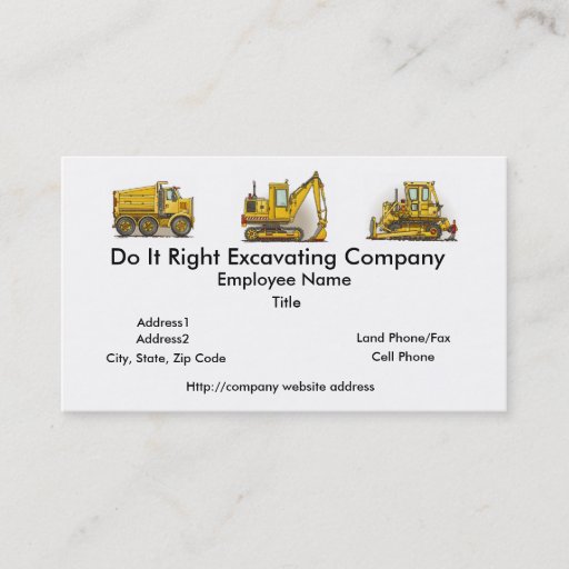 Customizable Highway Dump Truck Business Cards