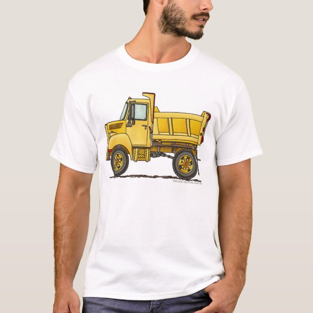 Highway Dump Truck Construction Apparel T-Shirt (Front)