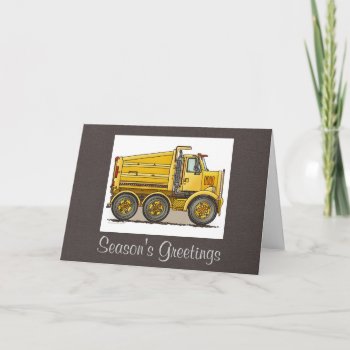Highway Dump Truck Holiday Card by justconstruction at Zazzle
