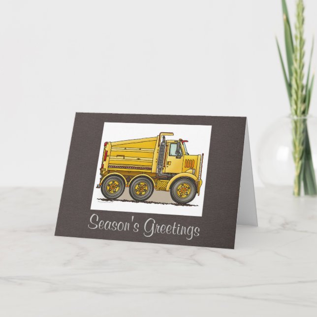 Highway Dump Truck Holiday Card (Front)