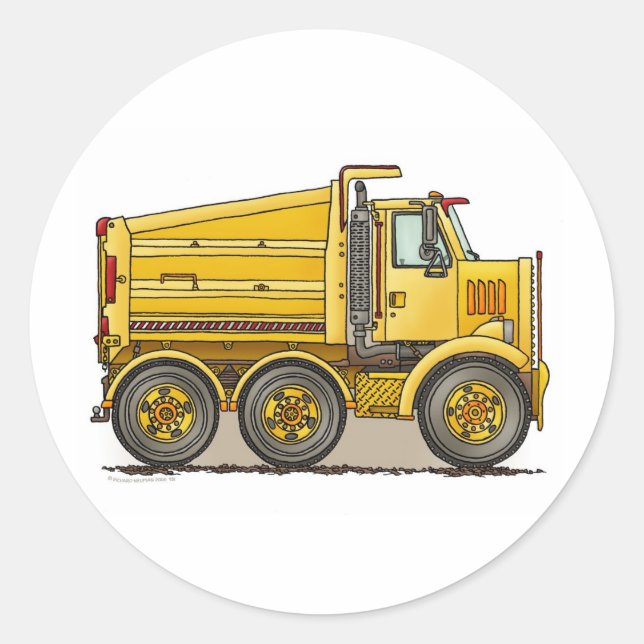 Highway Dump Truck Kids Sticker (Front)
