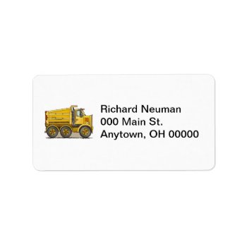 Highway Dump Truck Label by justconstruction at Zazzle