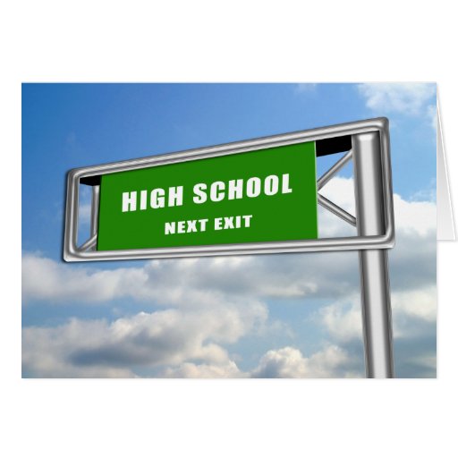 Highway Exit Sign Graduation High School Next Card | Zazzle