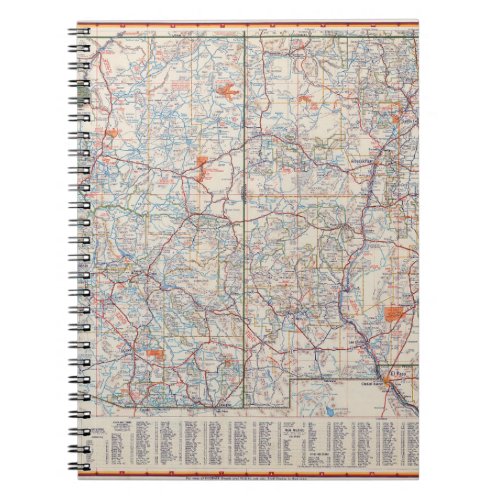 Highway Map of Arizona and New Mexico Notebook
