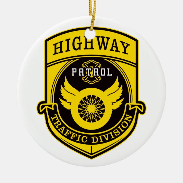 Highway Patrol Ceramic Ornament (Front)