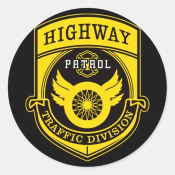 Highway Patrol Classic Round Sticker by LawEnforcementGifts at Zazzle