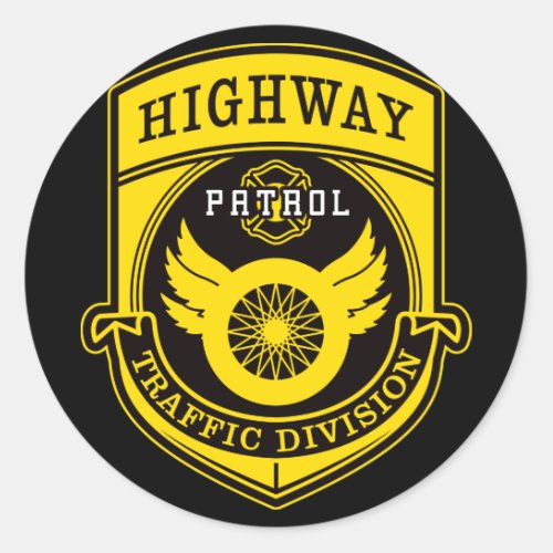 Highway Patrol Classic Round Sticker