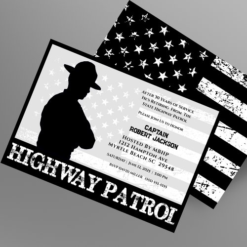 Highway Patrol Flag  Retirement Party   Invitation